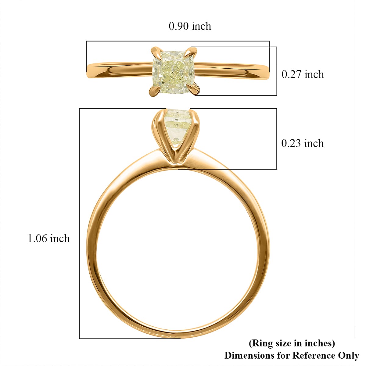 14K Yellow Gold SGL Certified Natural Yellow Diamond Solitaire Ring 1.00 Ct.