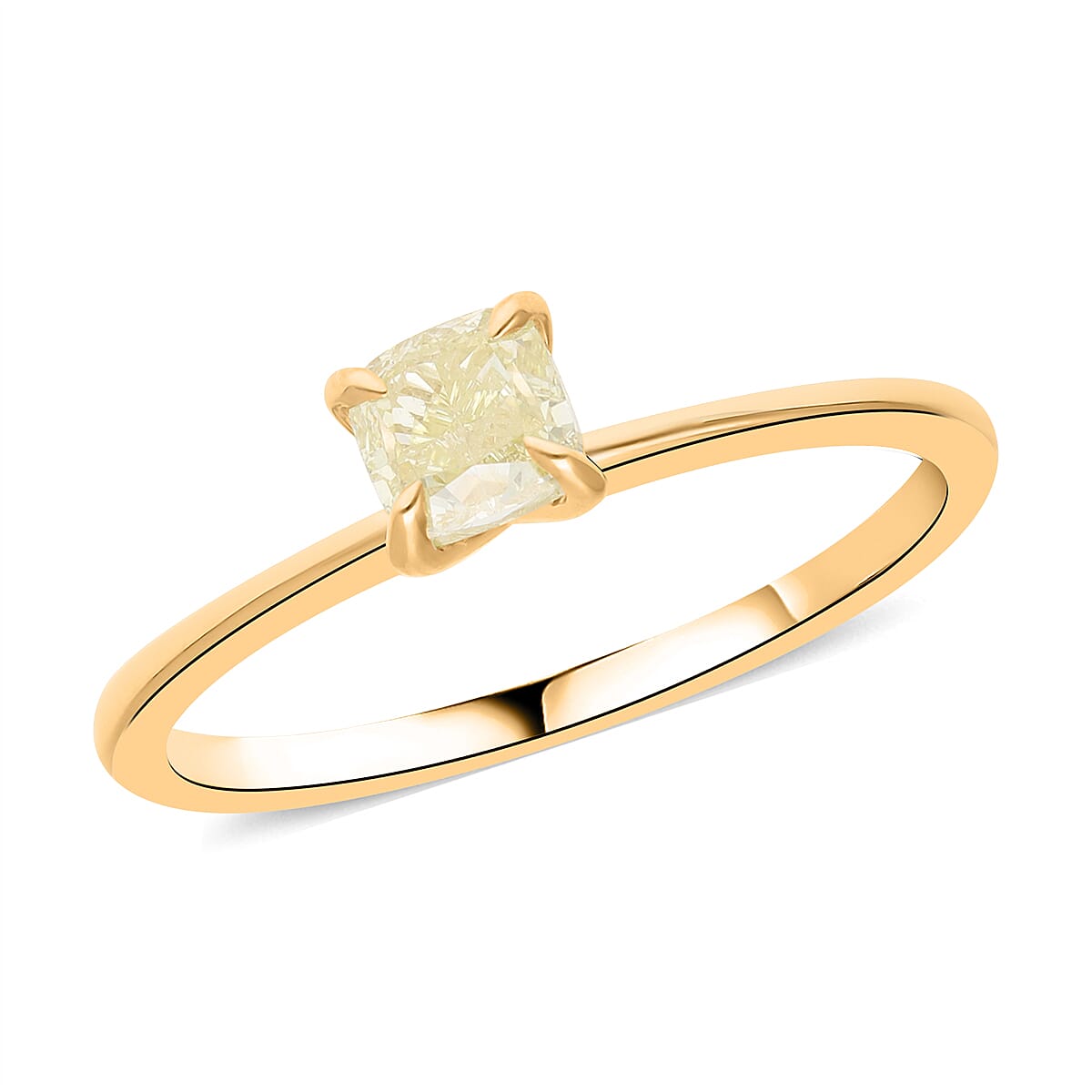 14K Yellow Gold SGL Certified Natural Yellow Diamond Solitaire Ring 1.00 Ct.