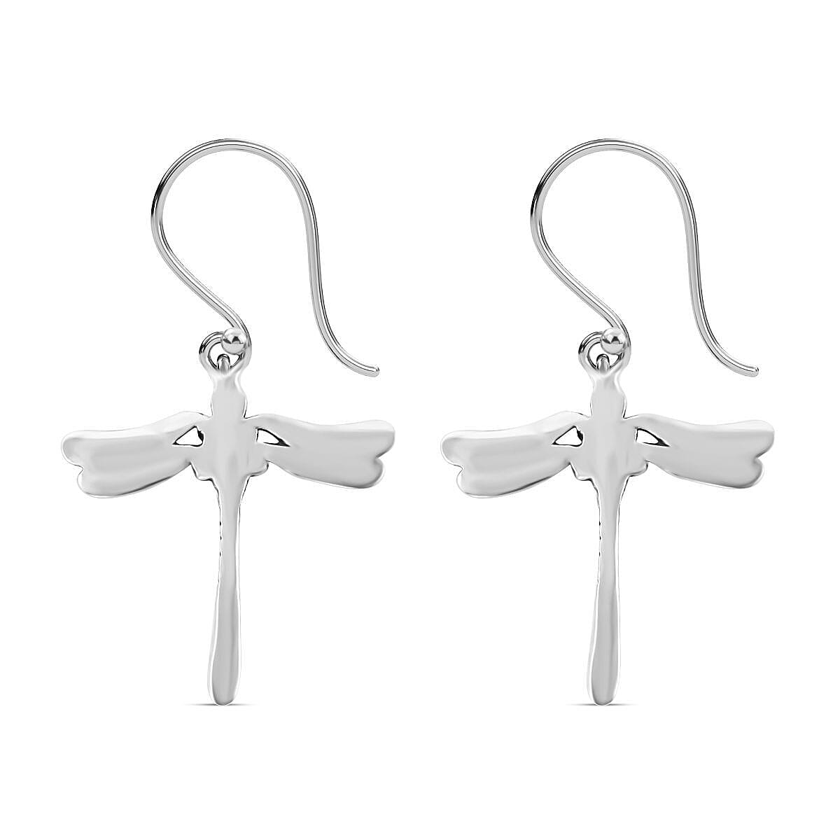 Royal Bali Collection - Sterling Silver Dragonfly Earrings (with Hook)
