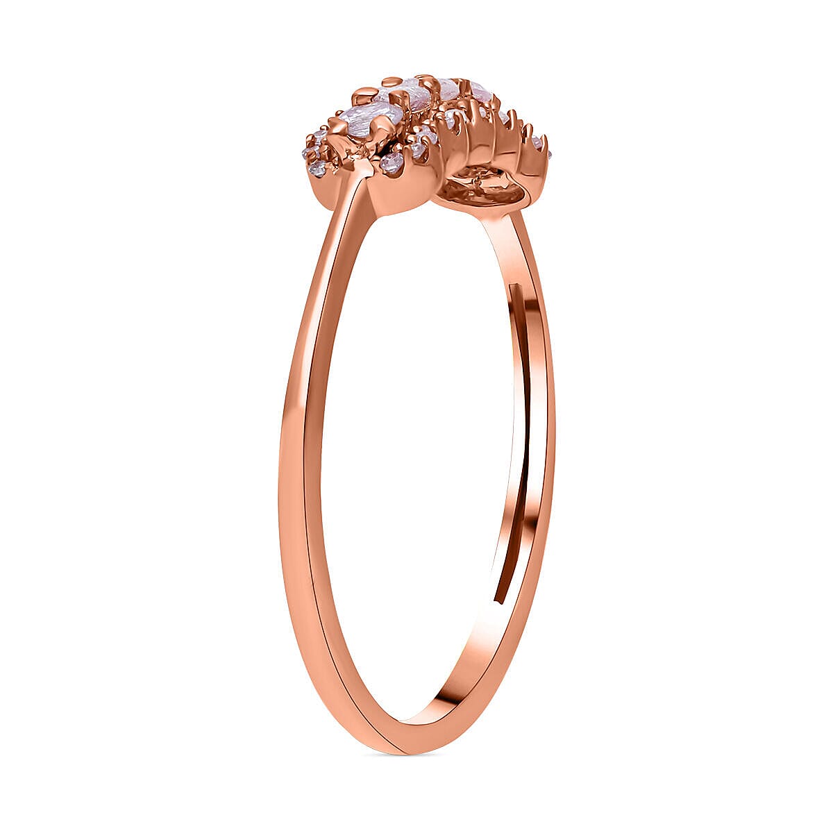 One Time Deal-9K Rose Gold Natural Pink Diamond  Ring 0.35 Ct