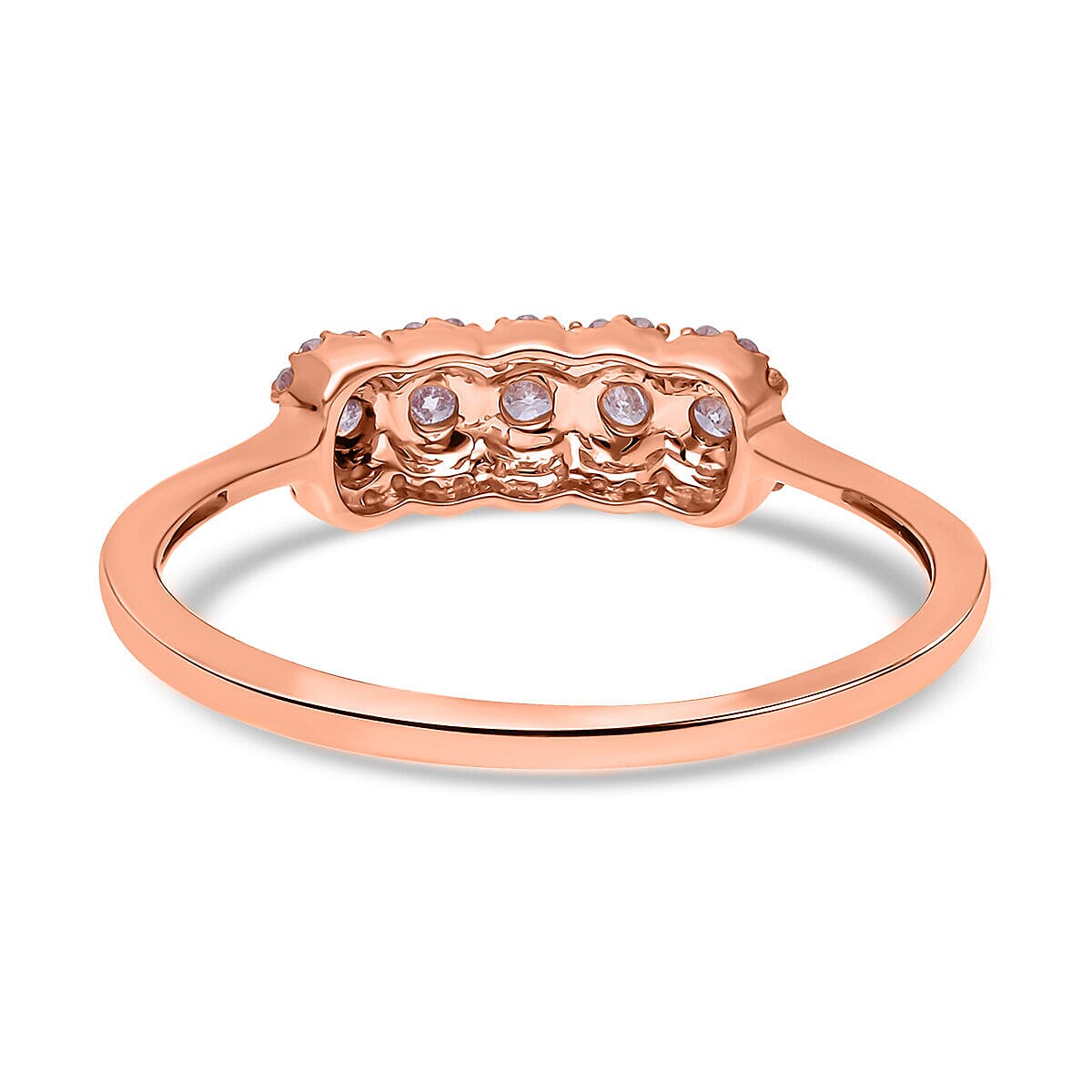 One Time Deal-9K Rose Gold Natural Pink Diamond  Ring 0.35 Ct
