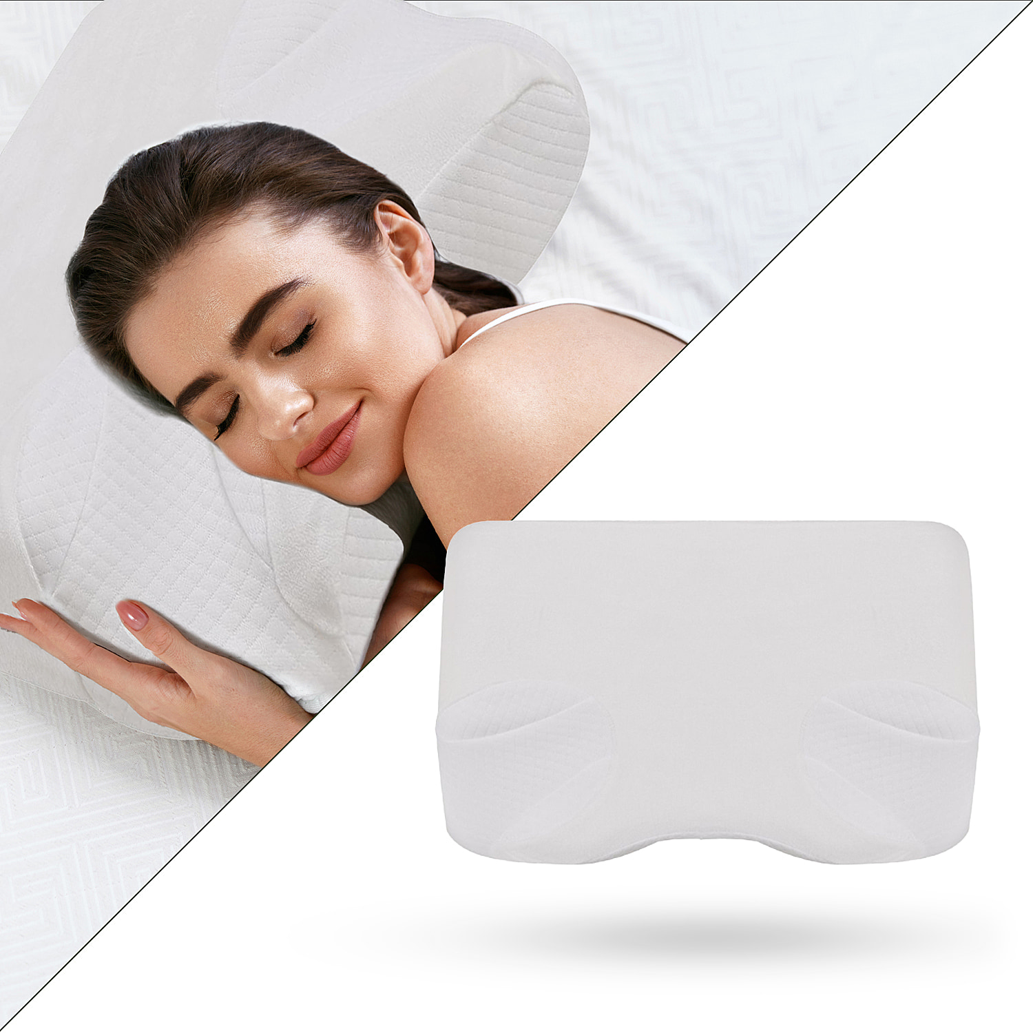 Anti-Snore-Memory-Foam-Pillow-Size-50x32x10-cm-White
