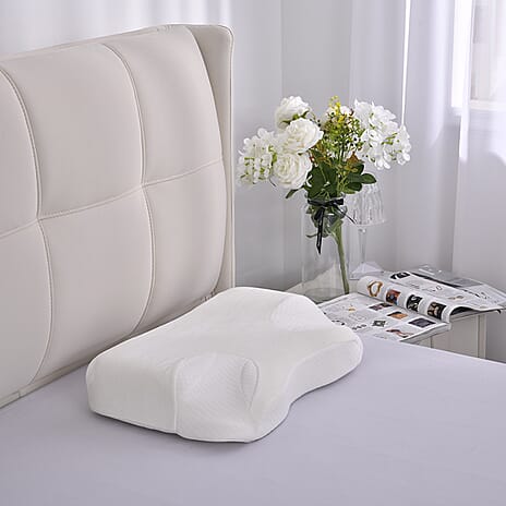 Anti Snore Memory Foam Pillow - Contoured Neck and Head Support - Soft - Breathable