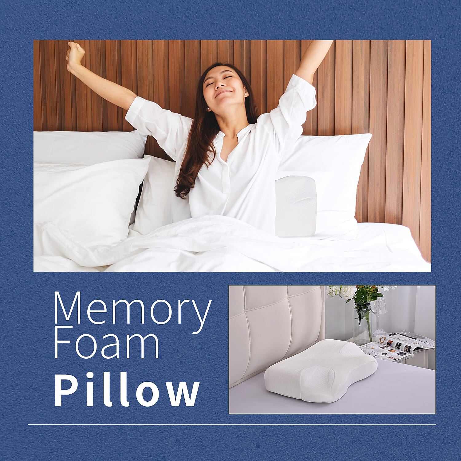Anti Snore Memory Foam Pillow Contoured Neck and Head Support