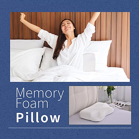 Anti Snore Memory Foam Pillow - Contoured Neck and Head Support - Soft - Breathable