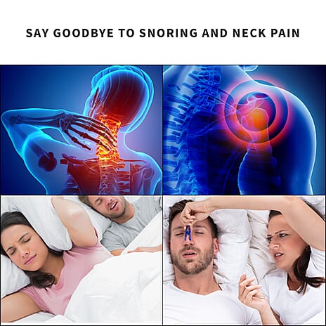 Anti Snore Memory Foam Pillow - Contoured Neck and Head Support - Soft - Breathable