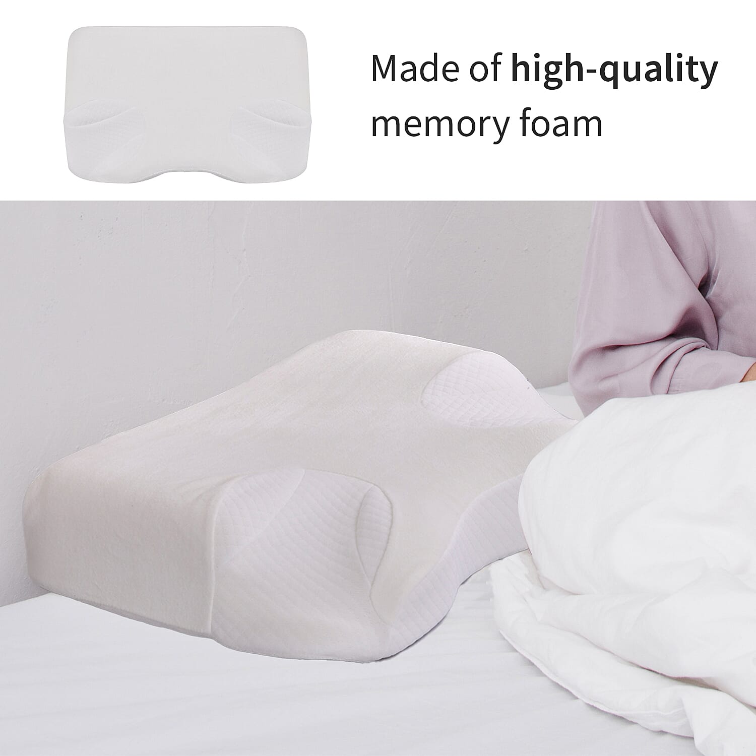 Anti Snore Memory Foam Pillow Contoured Neck and Head Support