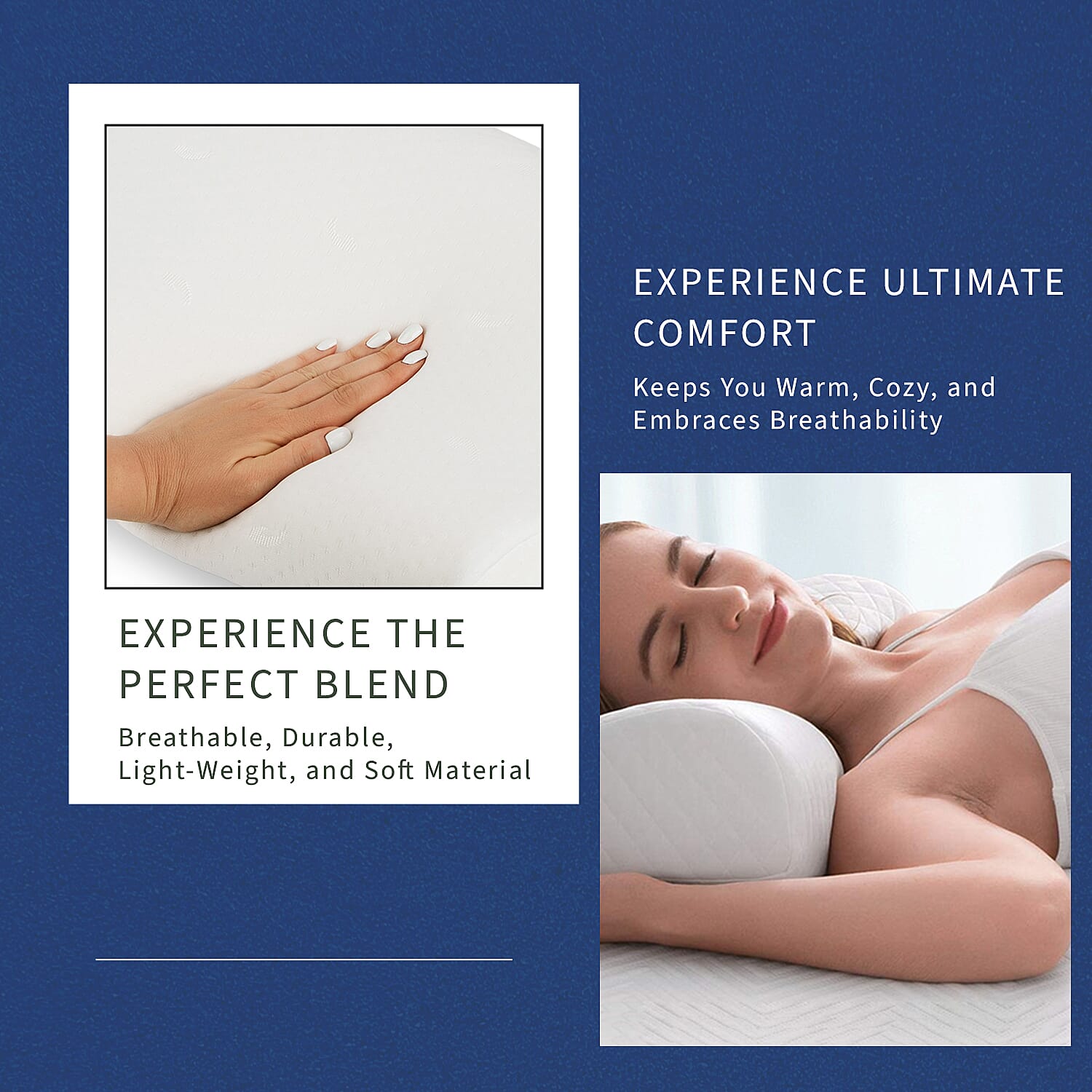 Anti Snore Memory Foam Pillow - Contoured Neck and Head Support - Soft & Breathable