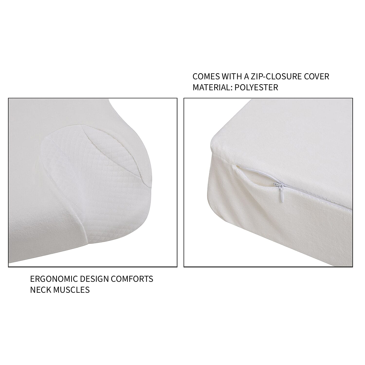 Anti Snore Memory Foam Pillow - Contoured Neck and Head Support - Soft & Breathable