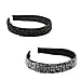 Set of 2 - Crystal Studded Full Covered Headbands (Size 11x4 Cm) -Charcoal & Black