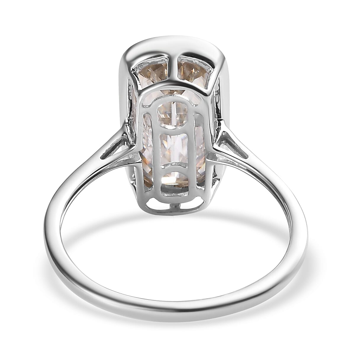 9K White Gold Moissanite Ring 3.81 Ct.