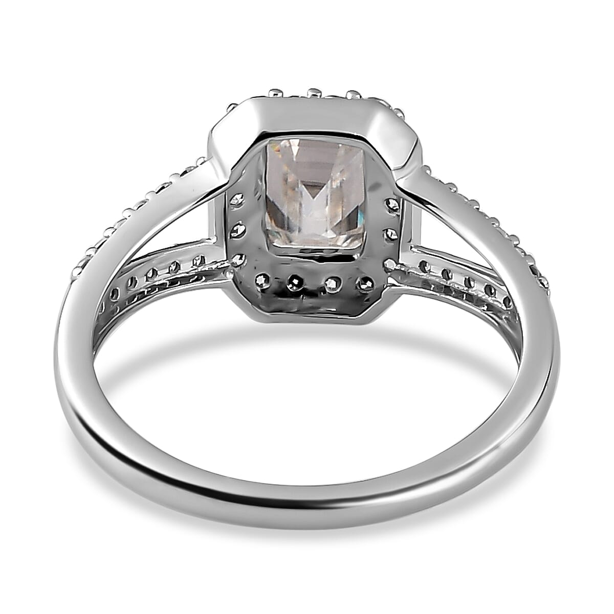 9K White Gold Moissanite Ring 1.46 Ct.