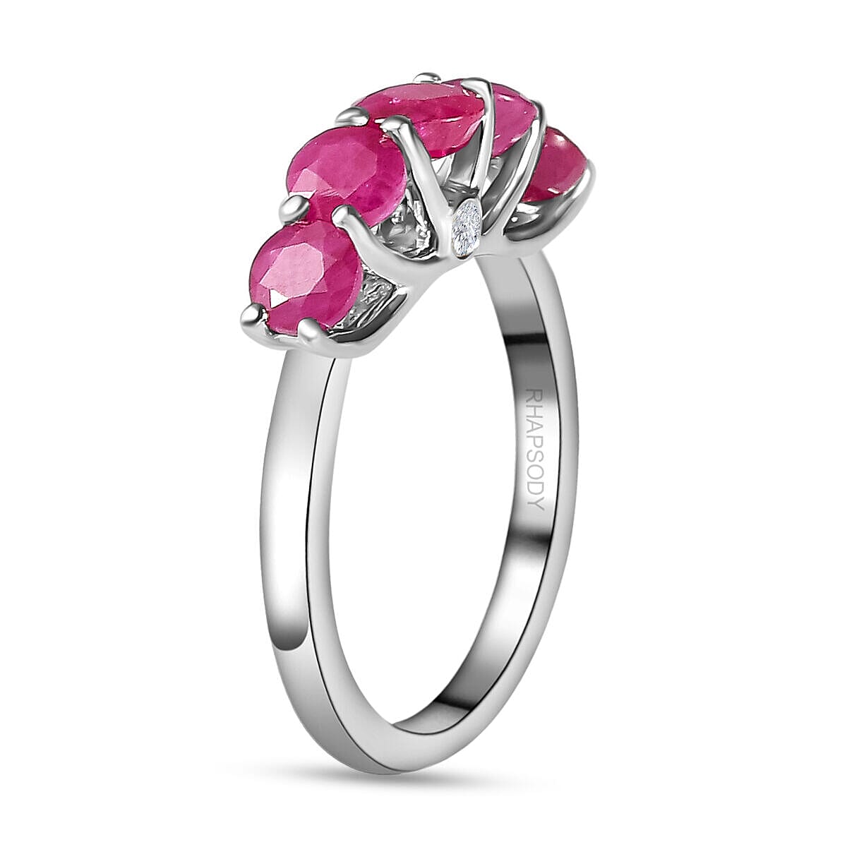 950 Platinum AAAA Ruby and Diamond (VS) Ring 2.37 Ct, Platinum Wt. 5.04 Gms.