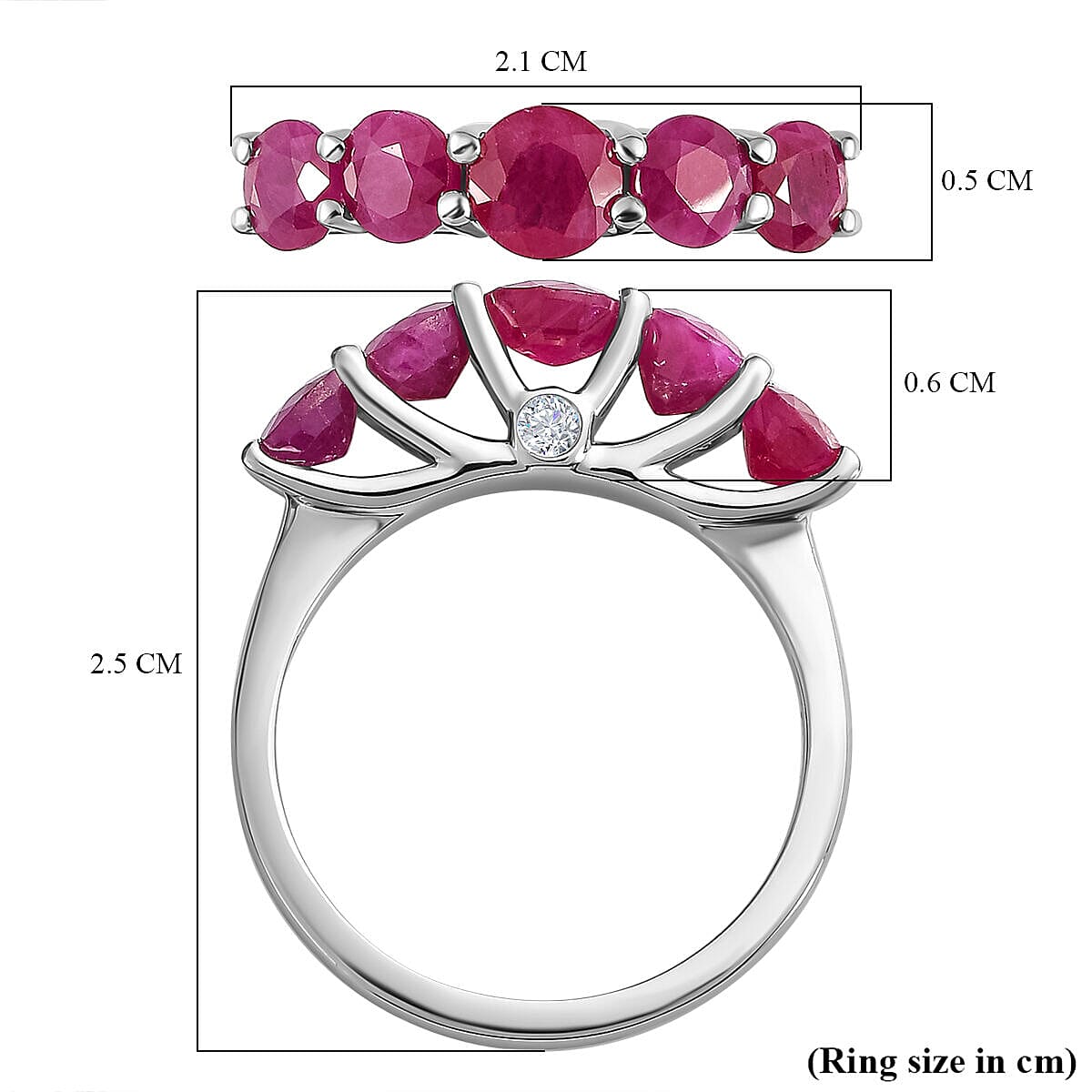950 Platinum AAAA Ruby and Diamond (VS) Ring 2.37 Ct, Platinum Wt. 5.04 Gms.
