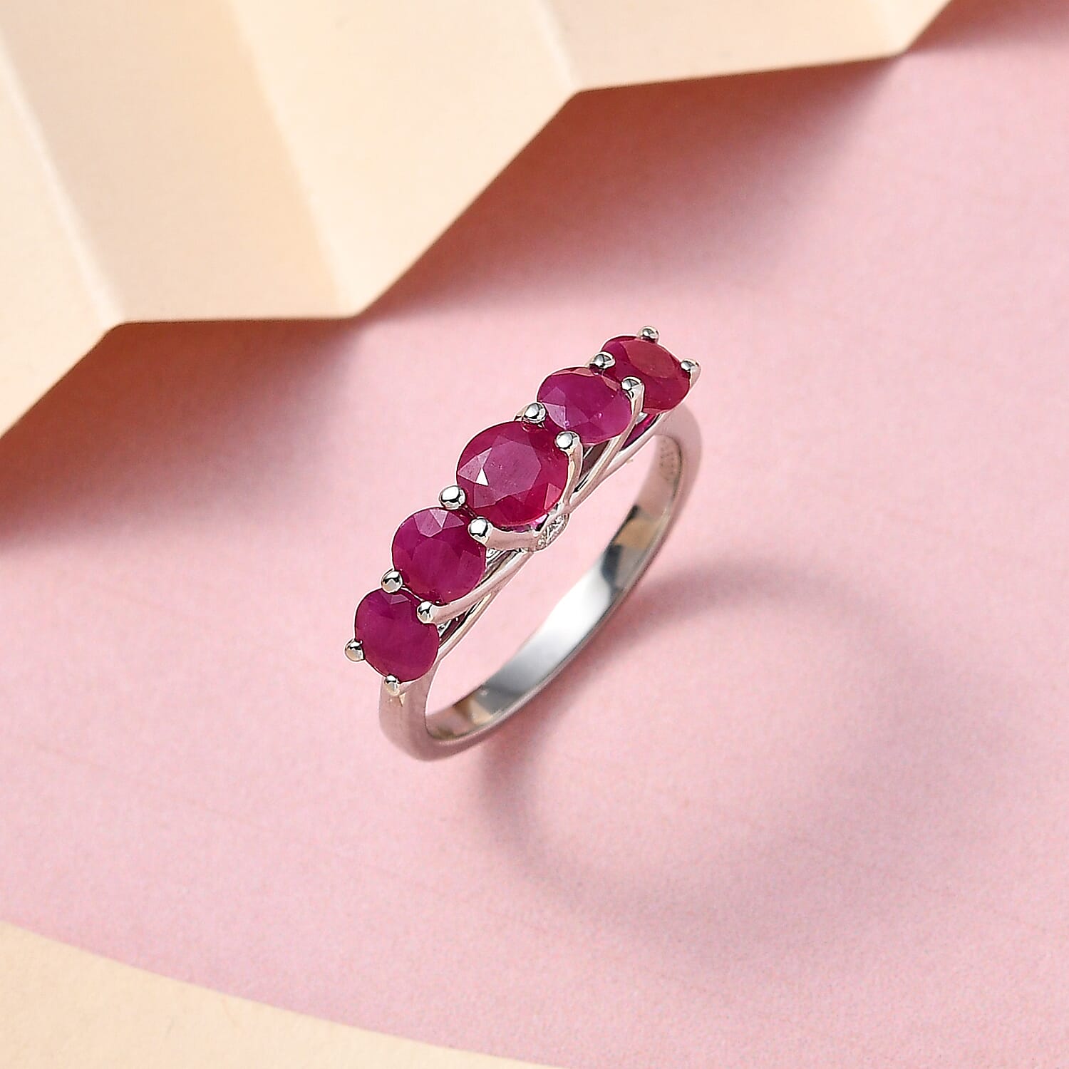 950 Platinum AAAA Ruby and Diamond (VS) Ring 2.37 Ct, Platinum Wt. 5.04 Gms.