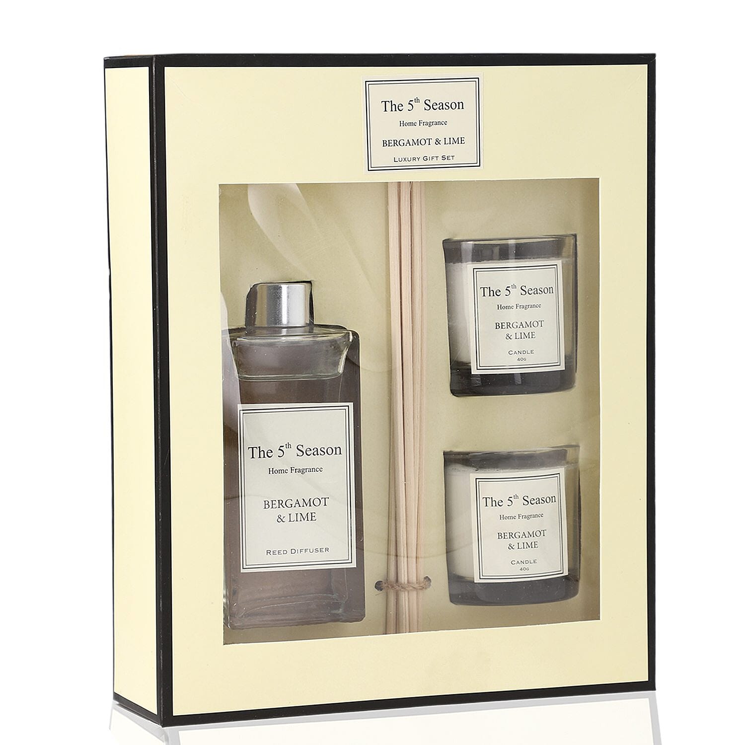 The 5th Season Fragrance Bergamot and Lime Gift Sets (Size 13x12x3 cm) - White