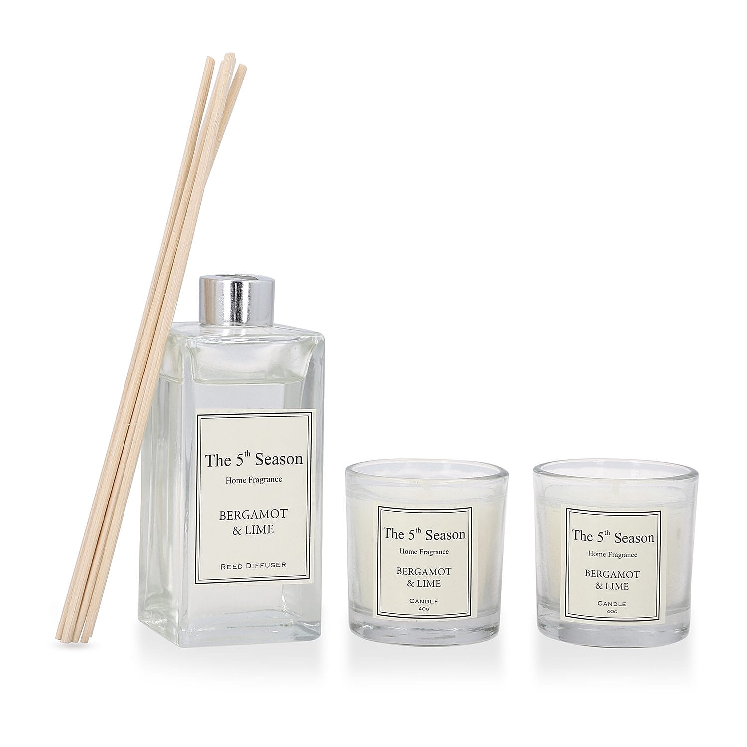 The 5th Season Fragrance Bergamot and Lime Gift Sets (Size 13x12x3 cm) - White