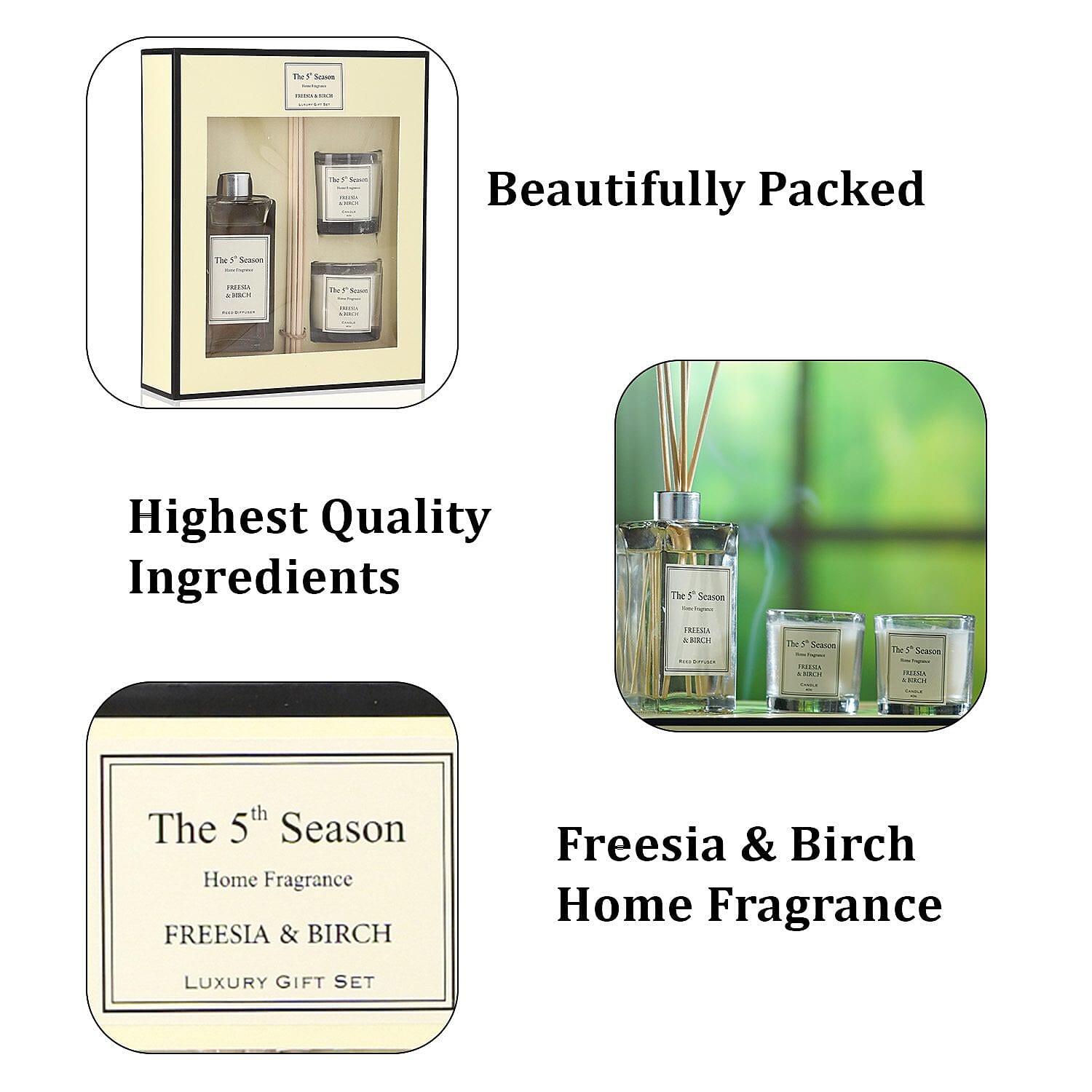 The 5th Season Fragrance Freesia and Birch Gift Sets (Size 13x12x3 cm) - White
