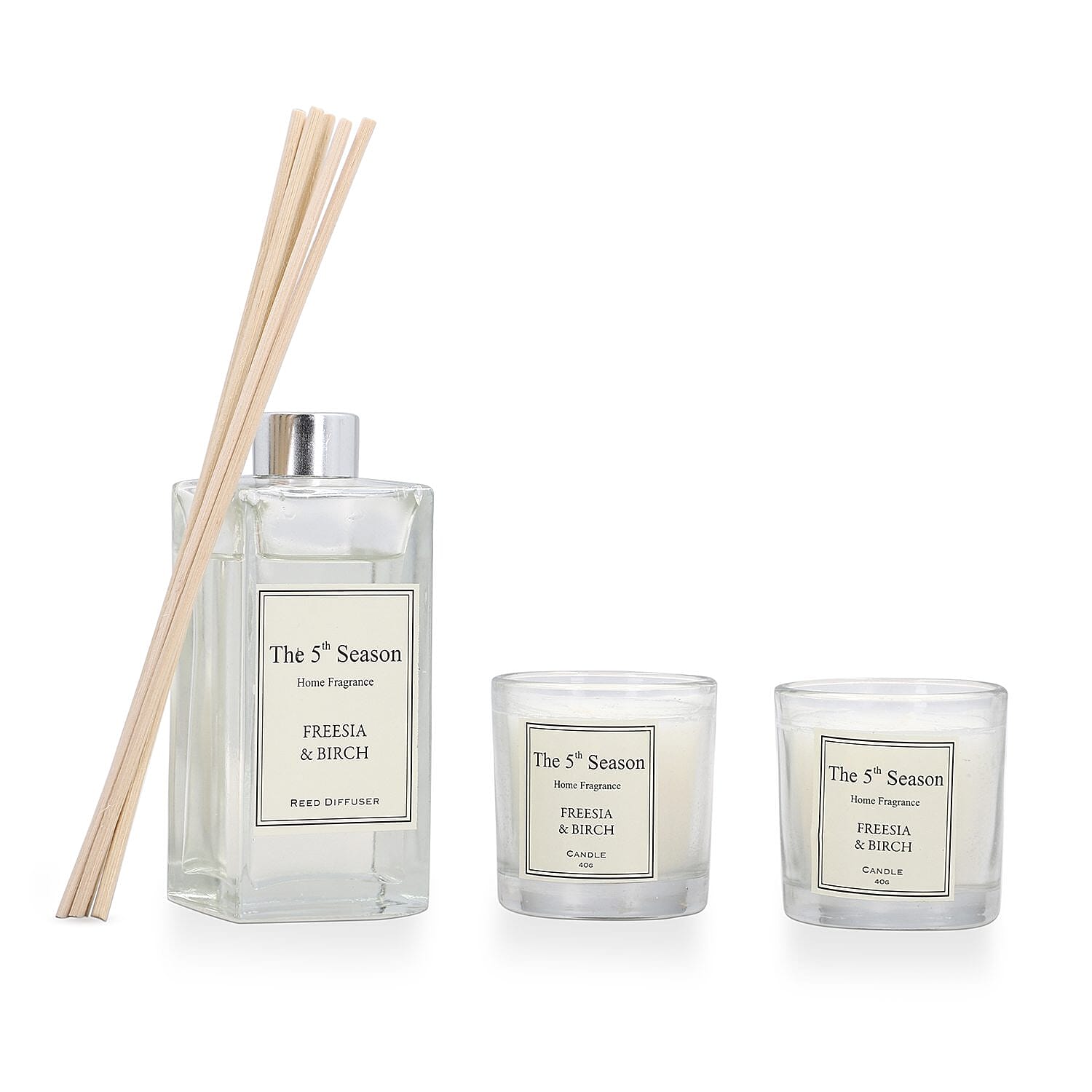 The 5th Season Fragrance Freesia and Birch Gift Sets (Size 13x12x3 cm) - White