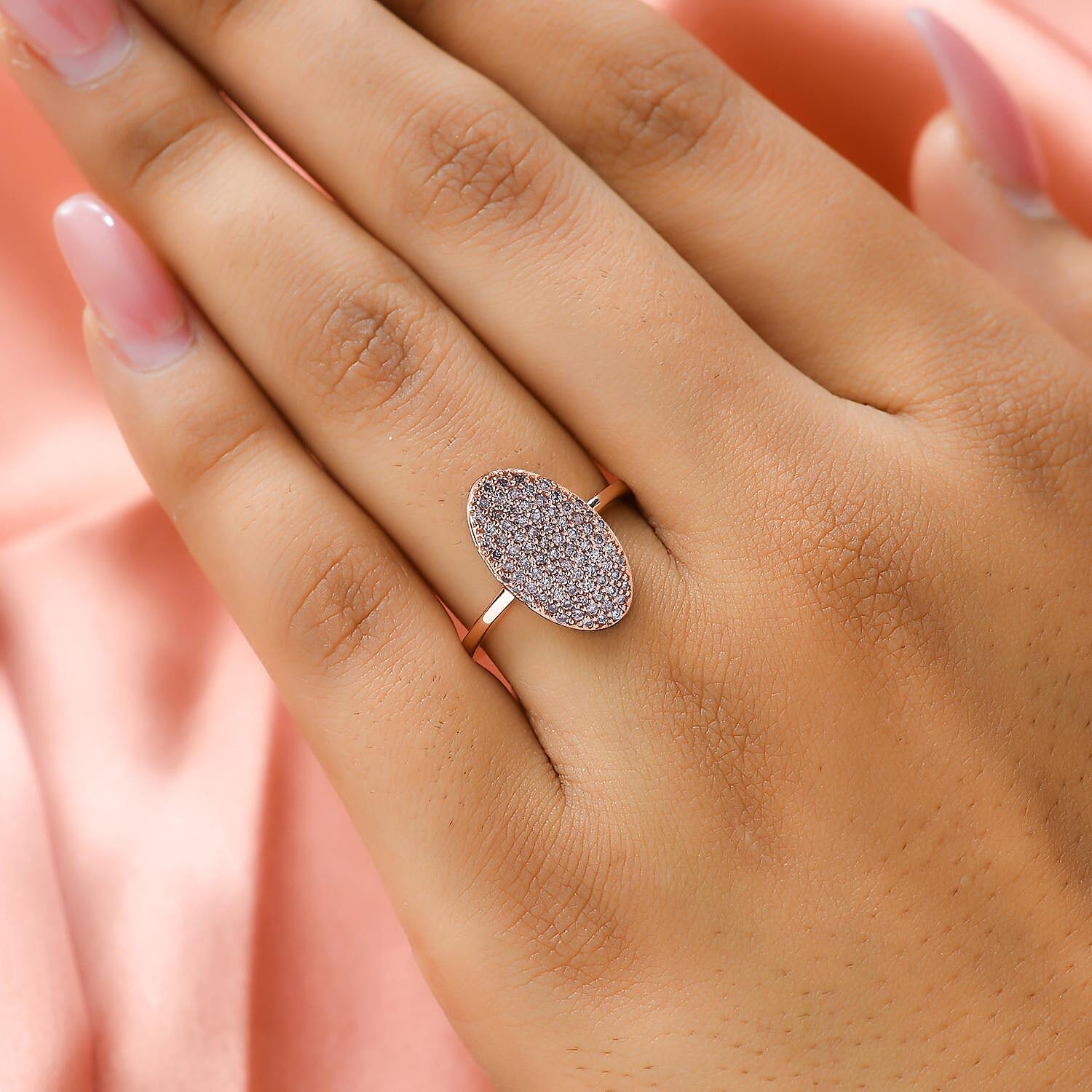 9K Rose Gold SGL Certified Natural Pink Diamond Cluster Ring 0.50 Ct.