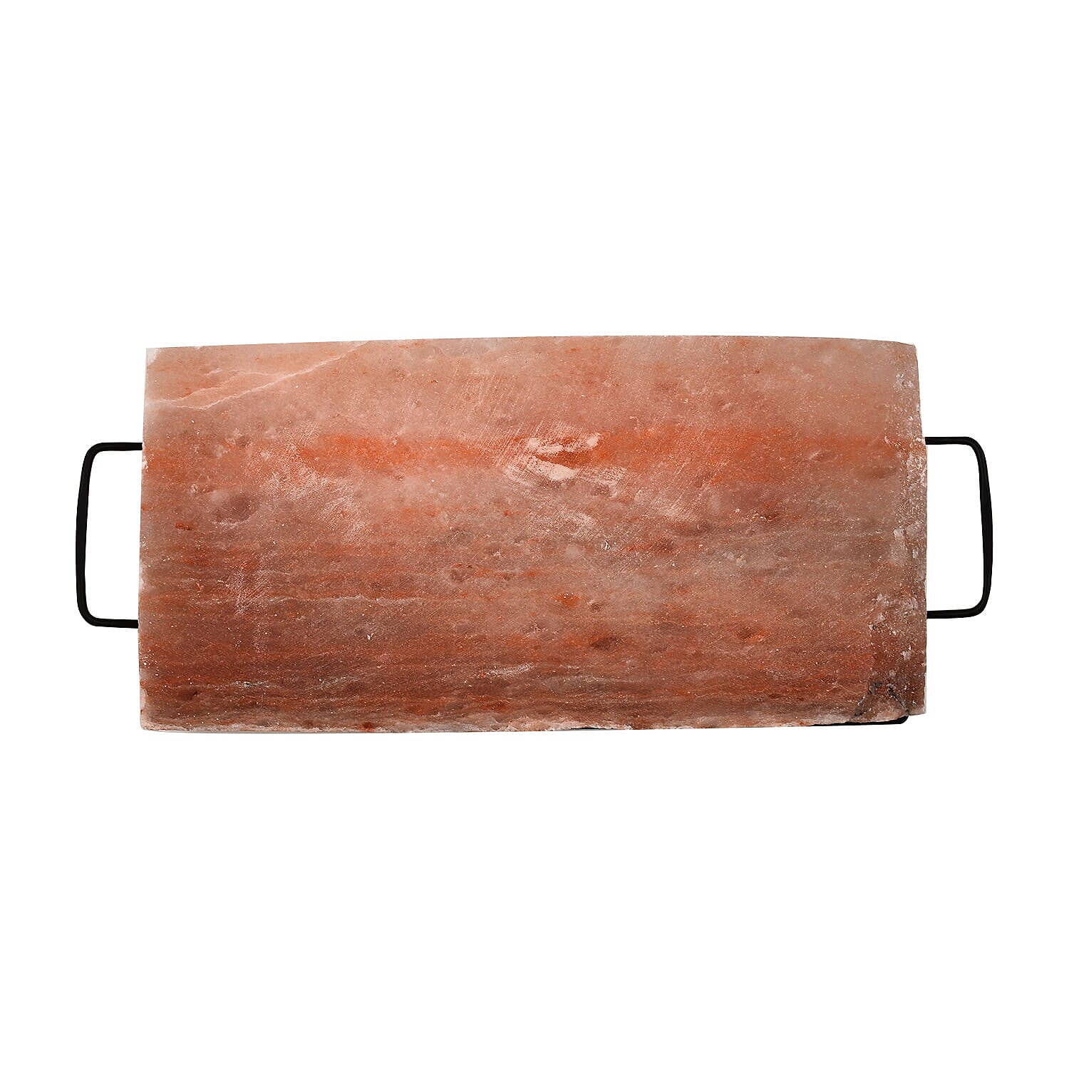 Himalayan Salt Rectangular Shape Salt Plates with Metal Holder (Size 40x20x5 cm)