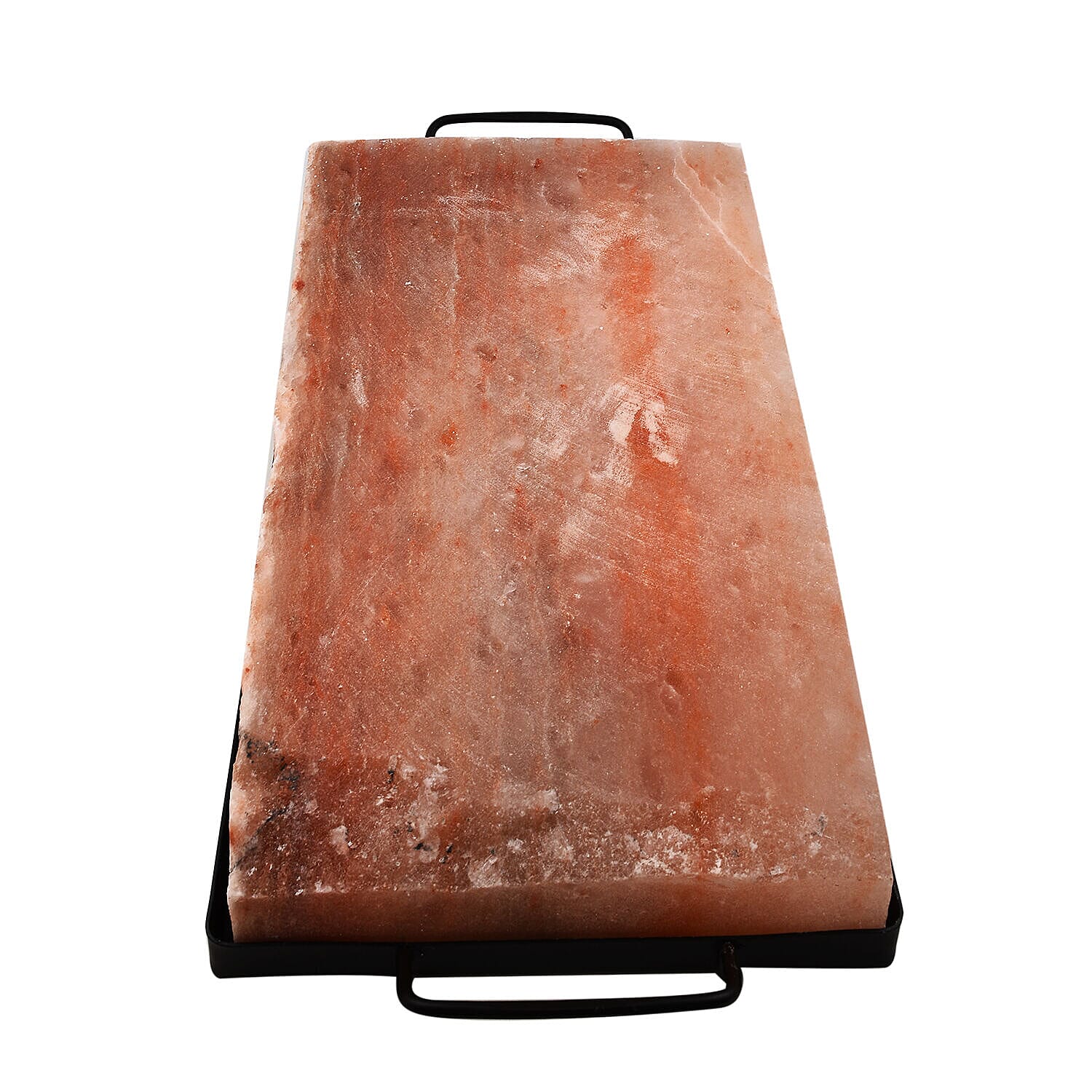 Himalayan Salt Rectangular Shape Salt Plates with Metal Holder (Size 40x20x5 cm)