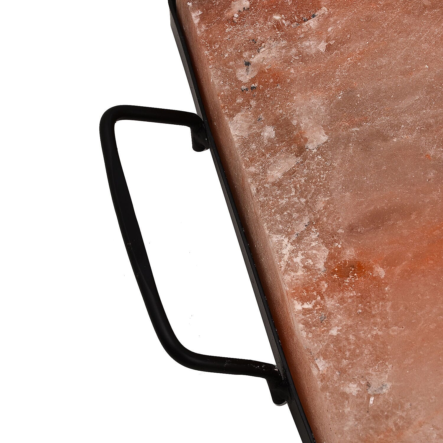 Himalayan Salt Rectangular Shape Salt Plates with Metal Holder (Size 40x20x5 cm)