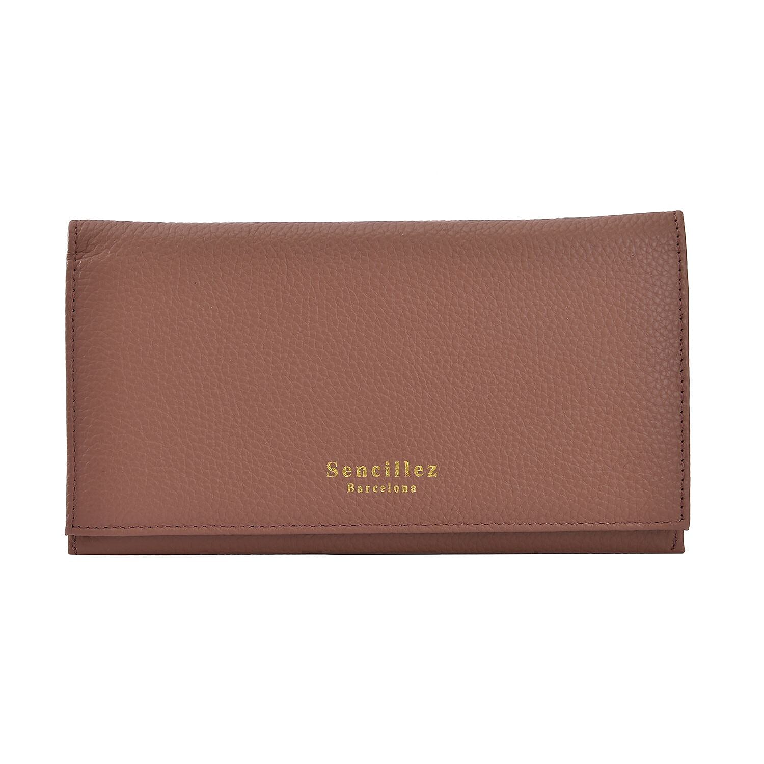 Sencillez Genuine Leather Travel Document Holder with RFID Protection (Size 20x11 Cm) - Pink