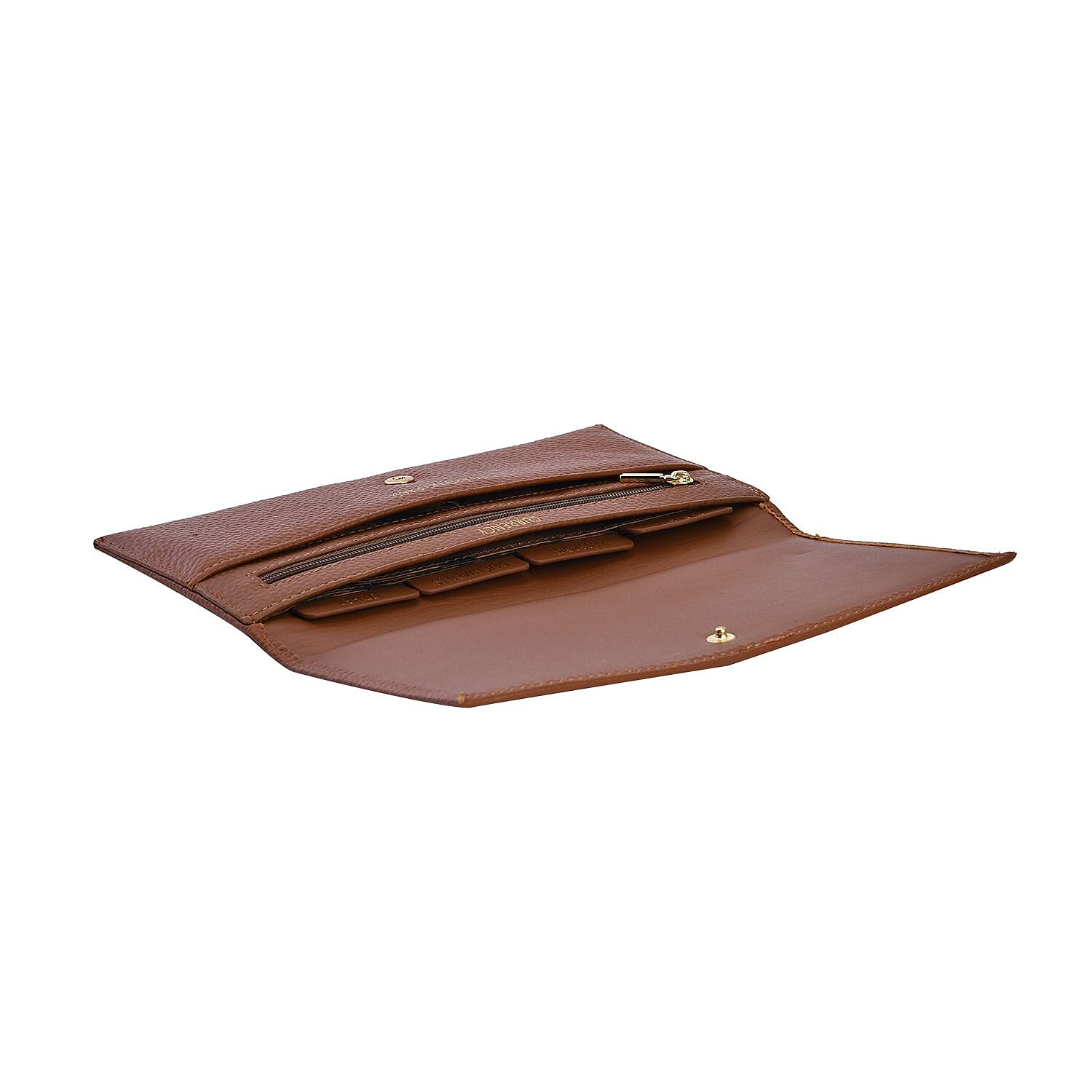 Sencillez Genuine Leather Travel Document Holder with RFID Protection (Size 20x11 Cm) - Tan
