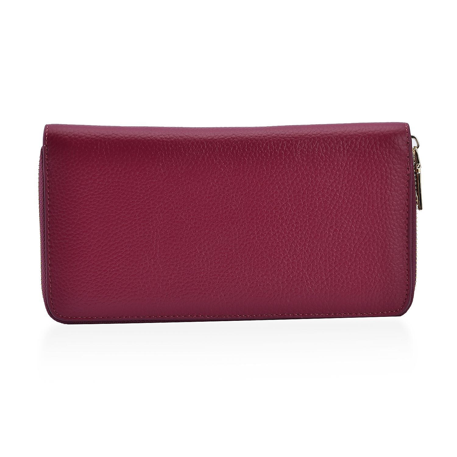 Sencillez Genuine Leather RFID Protected Wallet - Navy Blue