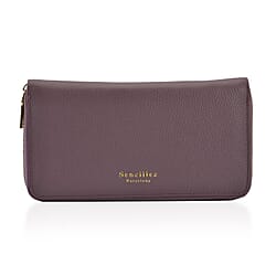Sencillez Genuine Leather RFID Protected Wallet - Navy Blue