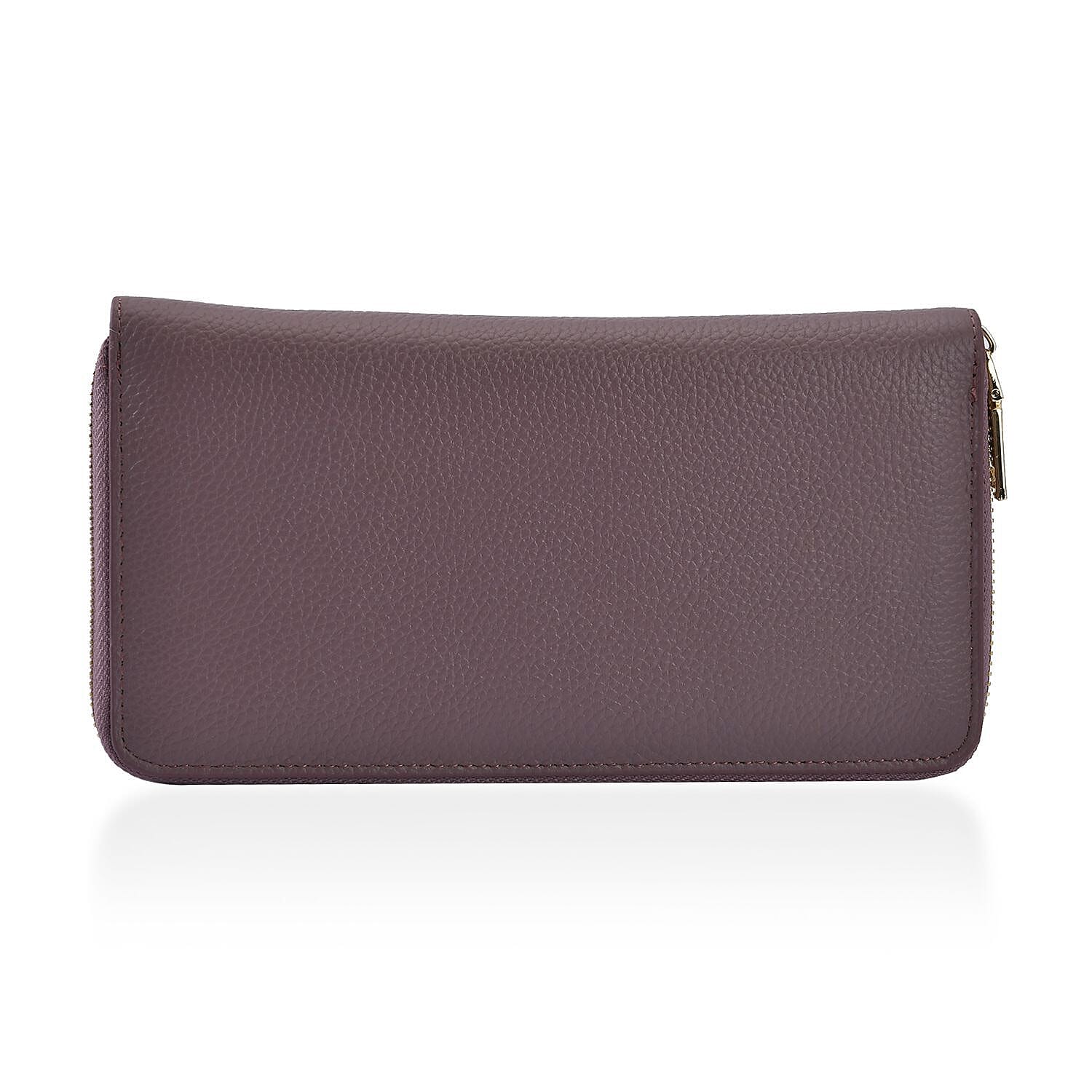 Sencillez 100% Genuine Leather RFID Protected Wallet - Purple