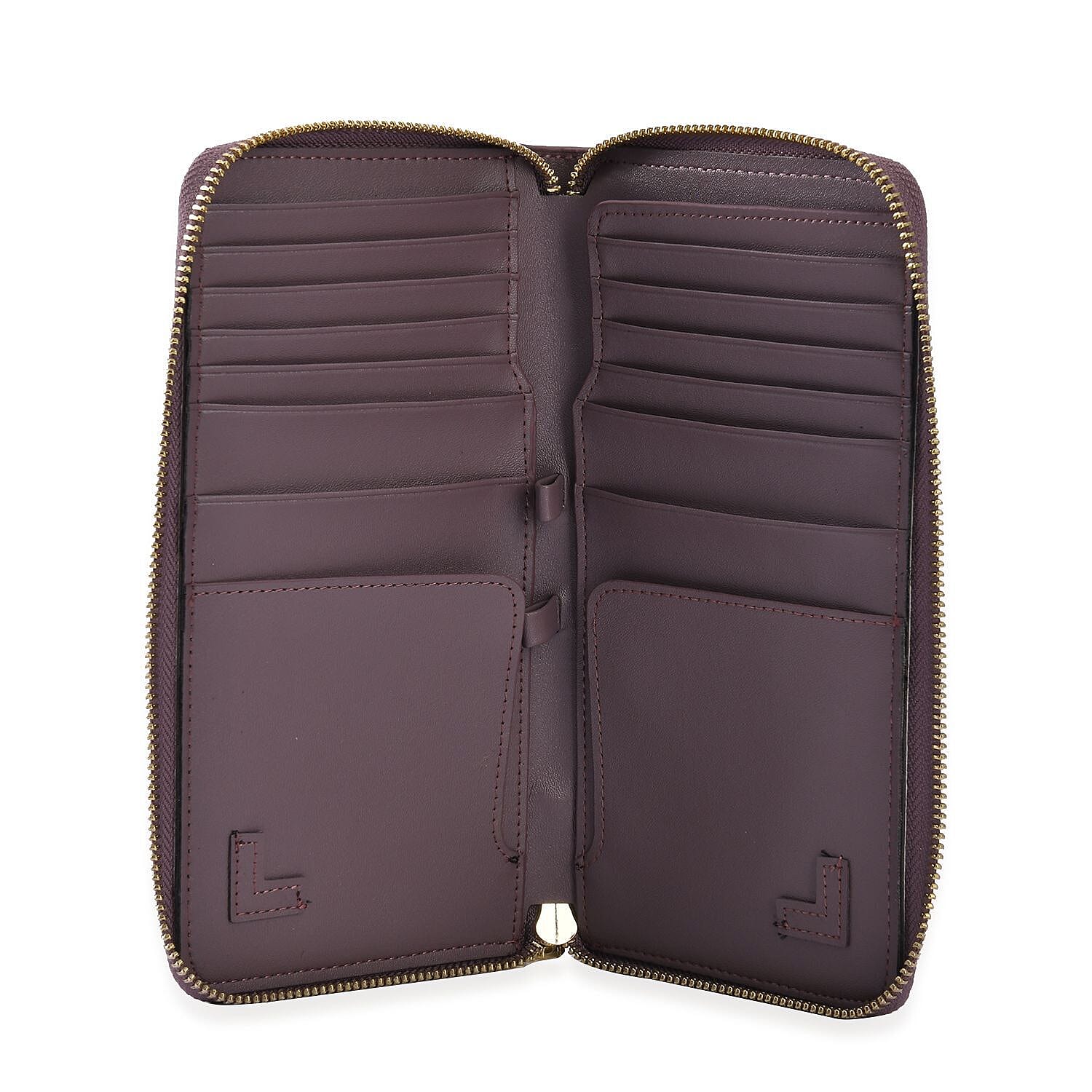 Sencillez 100% Genuine Leather RFID Protected Wallet - Purple