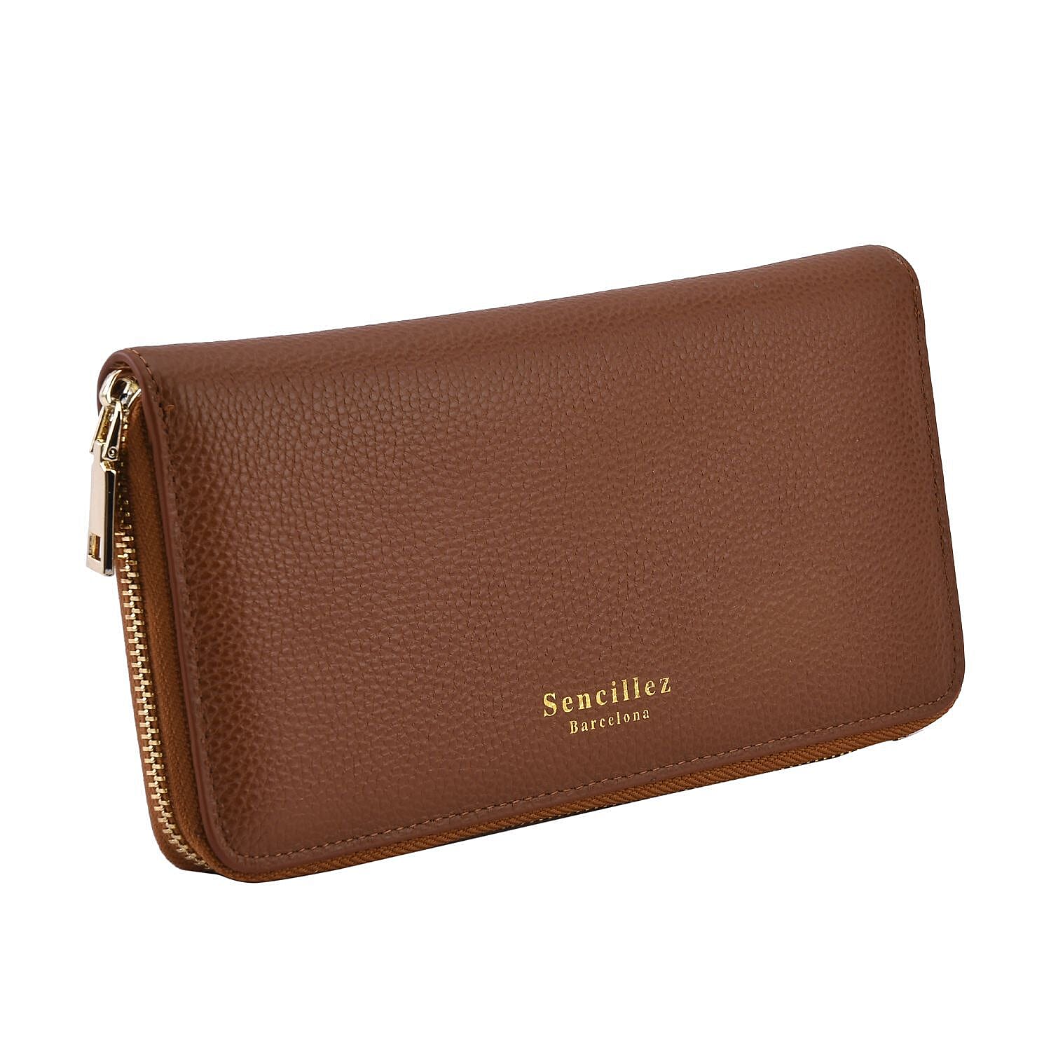 Sencillez Genuine Leather RFID Protected Wallet (Size 21x11x2 cm) - Tan