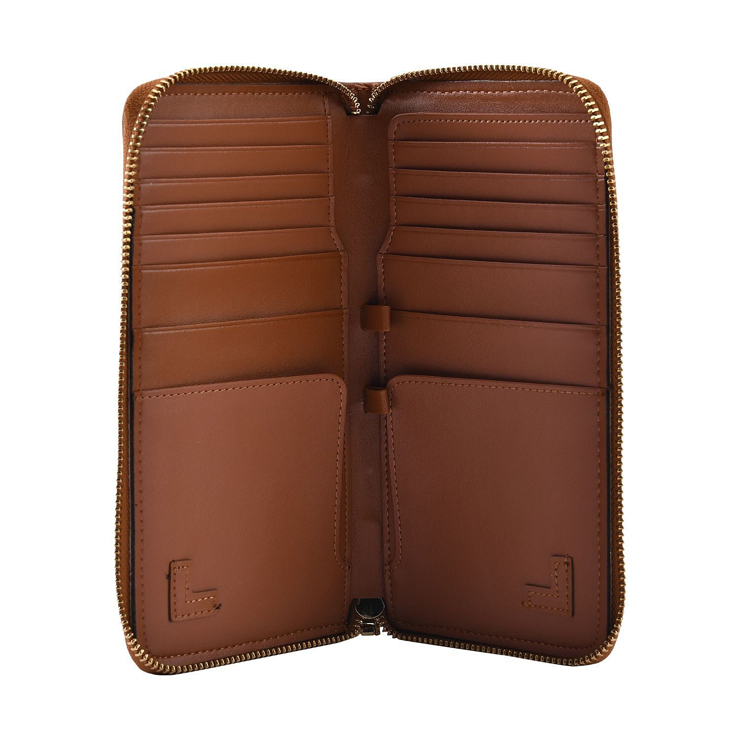 Sencillez Genuine Leather RFID Protected Wallet (Size 21x11x2 cm) - Tan