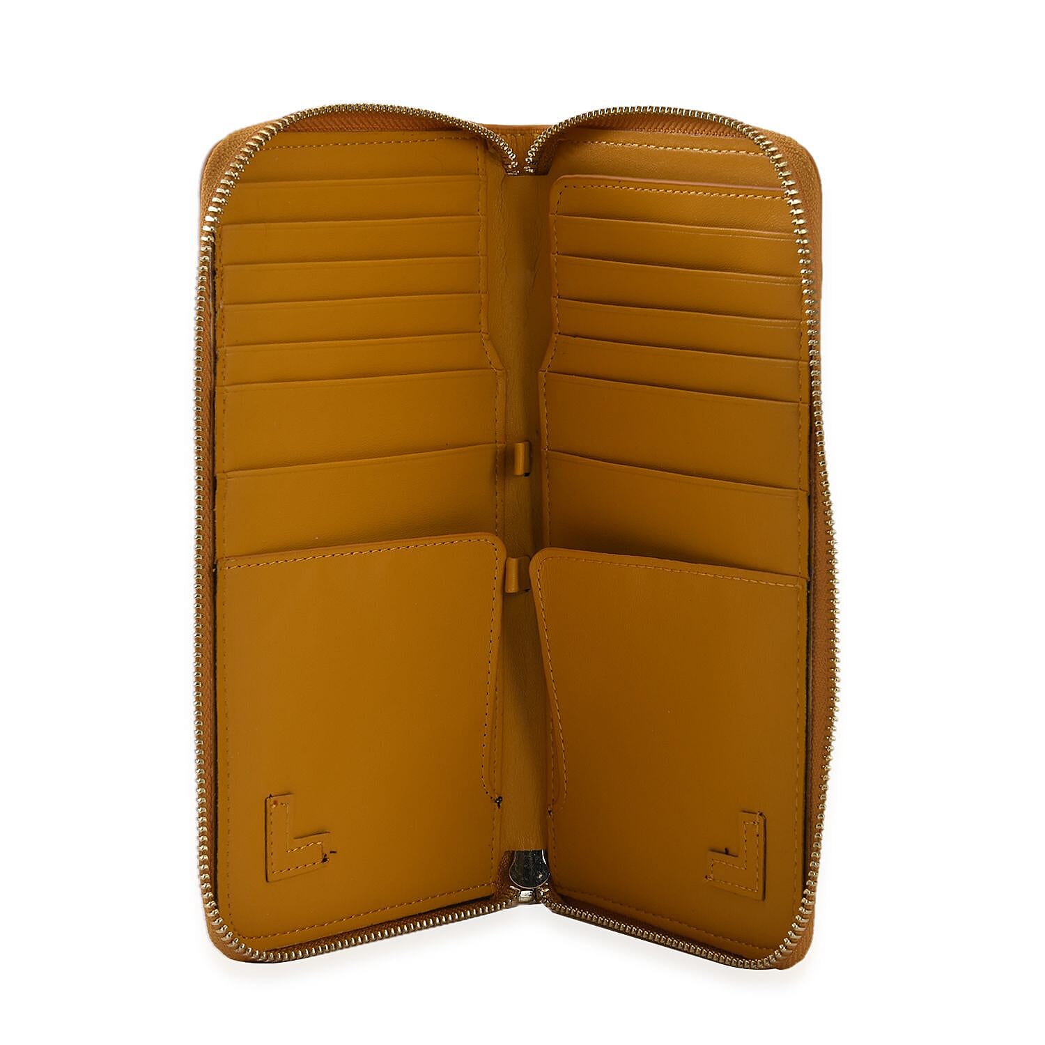 Sencillez 100% Genuine Leather RFID Protected Wallet - Yellow