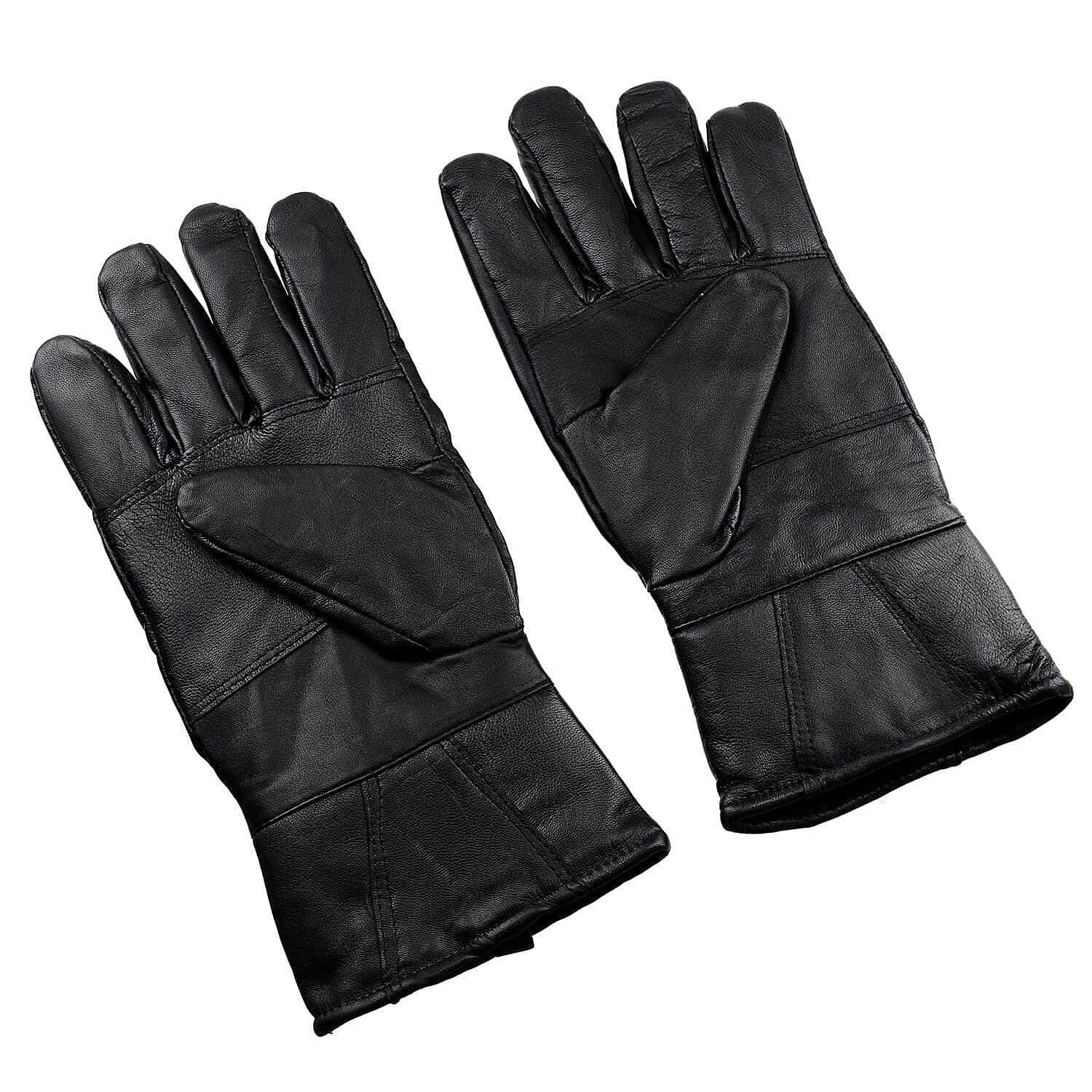 Genuine Leather Warm & Flexible Mens Gloves Black