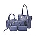 Closeout Deal - Set of 6 Croc Embossed Handbags - Black