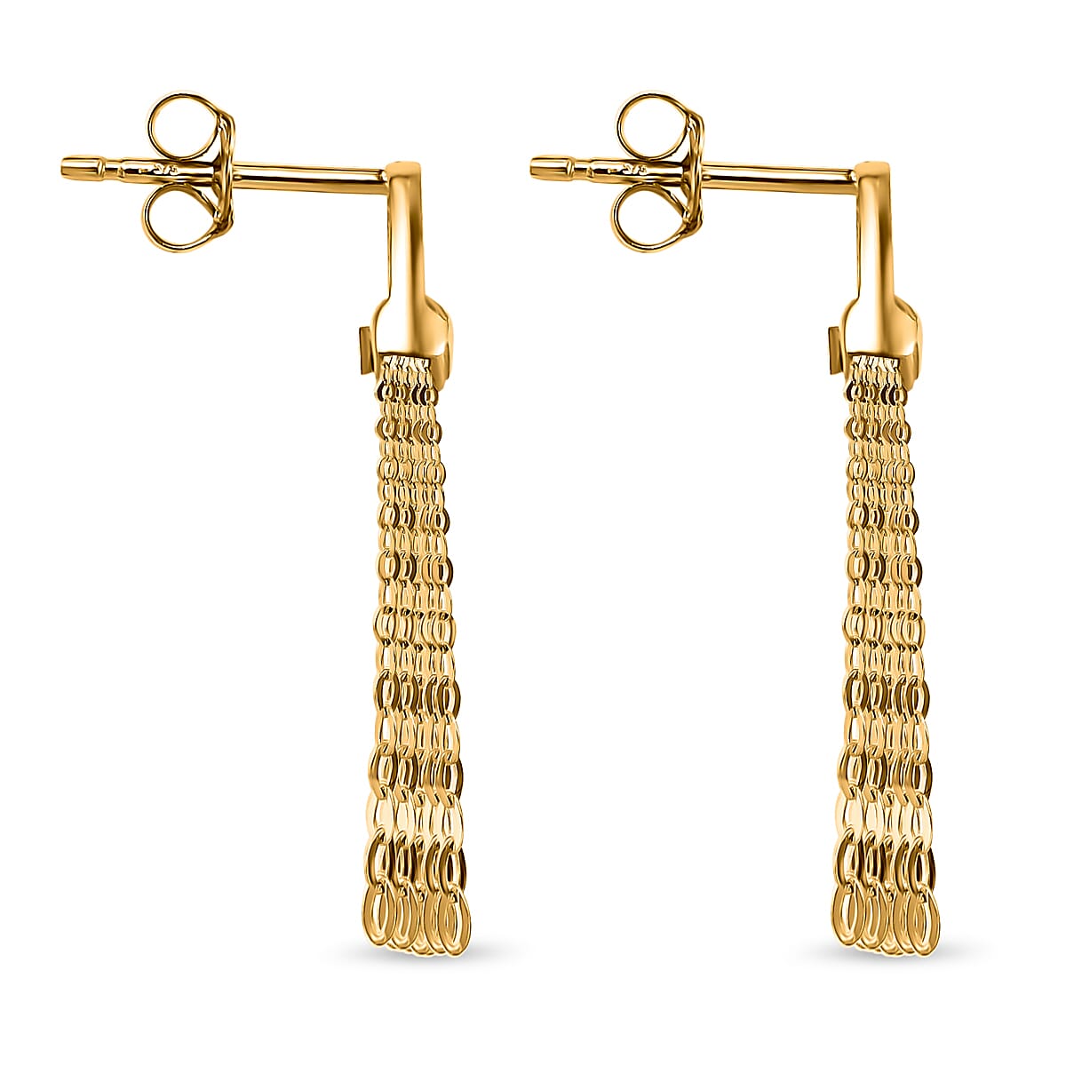 Maestro Collection - 9K Yellow Gold Tassel Stirrup Earrings