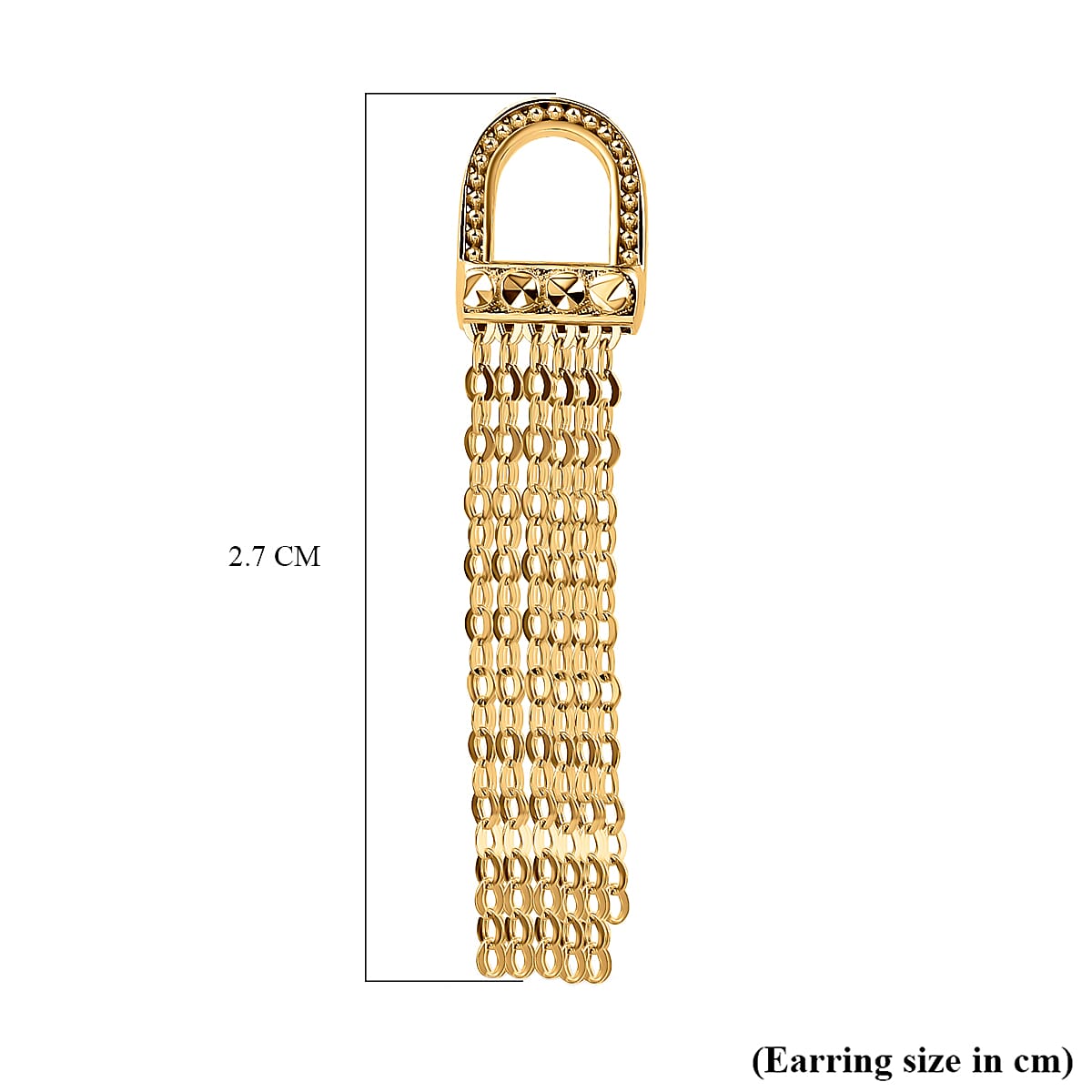 Maestro Collection - 9K Yellow Gold Tassel Stirrup Earrings