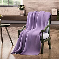 Homesmart Polyester Solid Blanket (Size 130x1 cm) - Lavender & Lavender