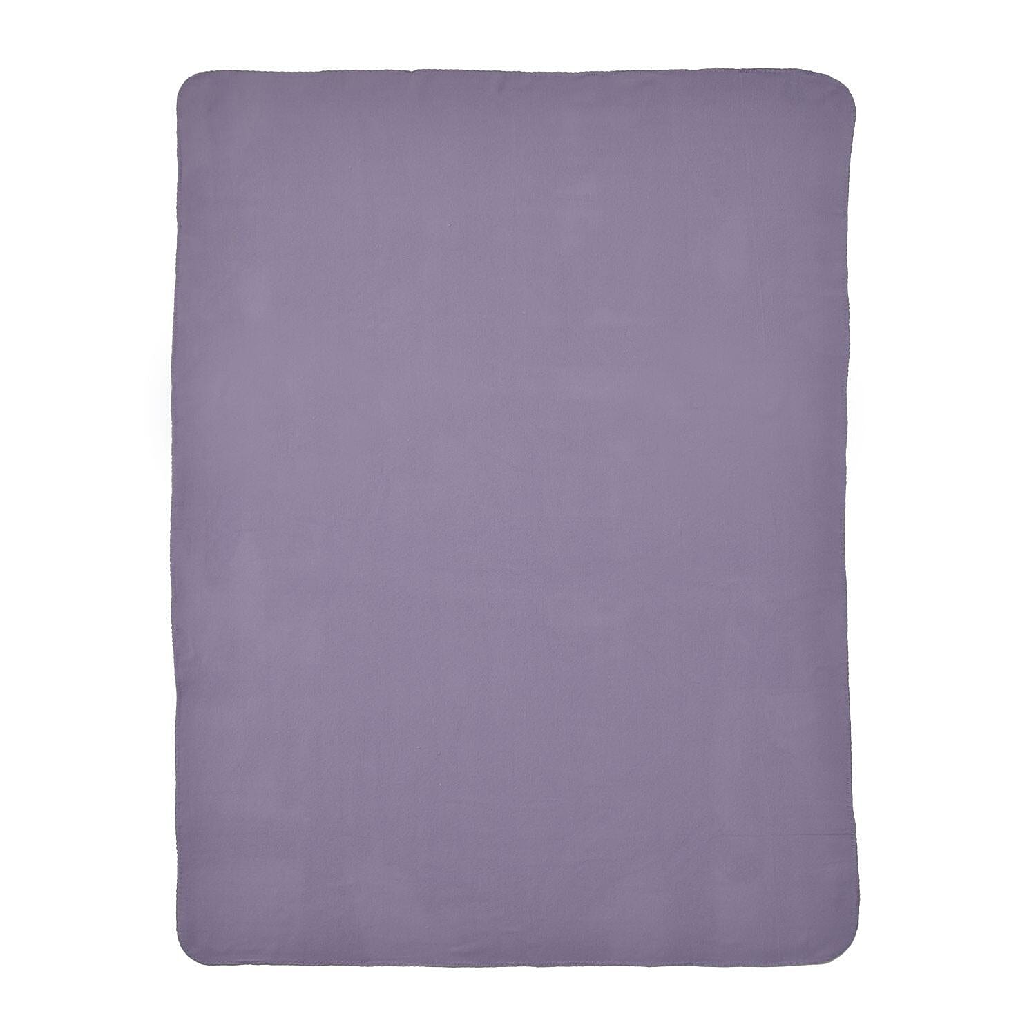 Homesmart Polyester Solid Blanket (Size 130x1 cm) - Lavender & Lavender