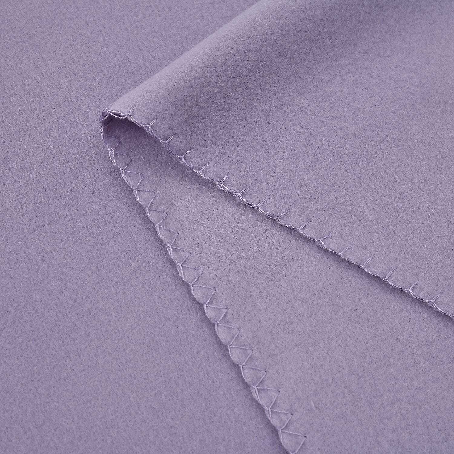 Homesmart Polyester Solid Blanket (Size 130x1 cm) - Lavender & Lavender