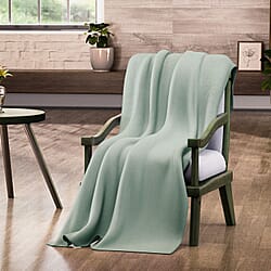 Homesmart Polyester Solid Blanket (Size 130x1 cm) - Green & Lavender