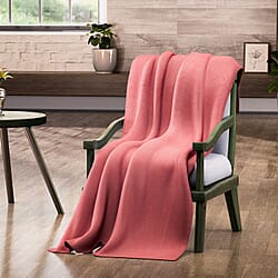 Homesmart Polyester Solid Blanket (Size 130x1 cm) - Pink & Lavender