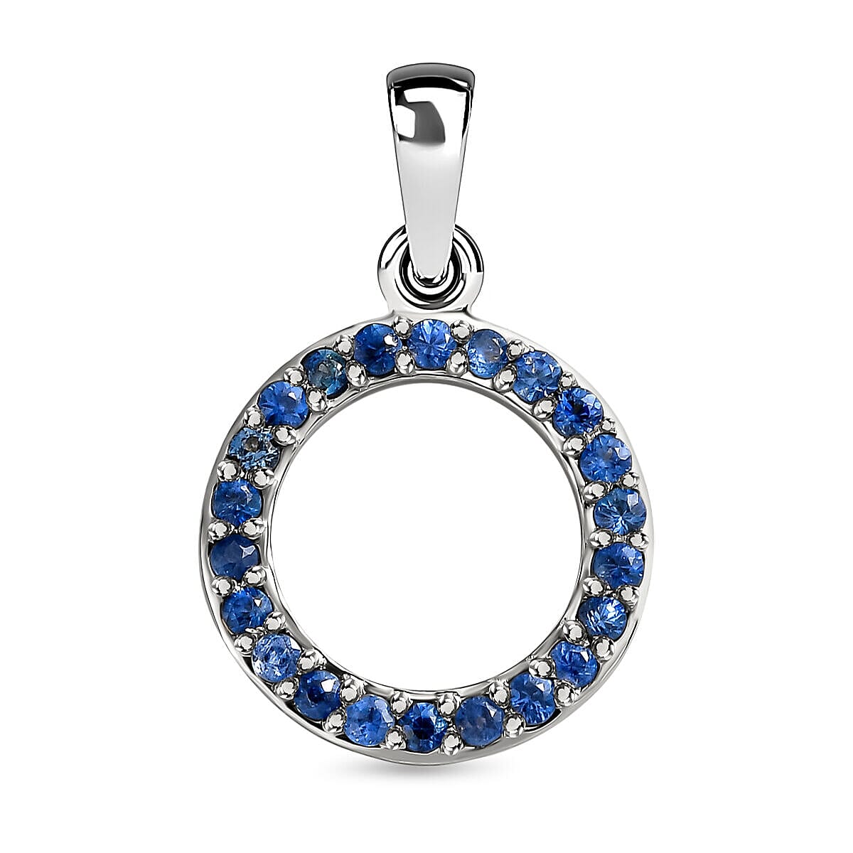 RHAPSODY 950 Platinum AAAA Ceylon Sapphire Circle Pendant