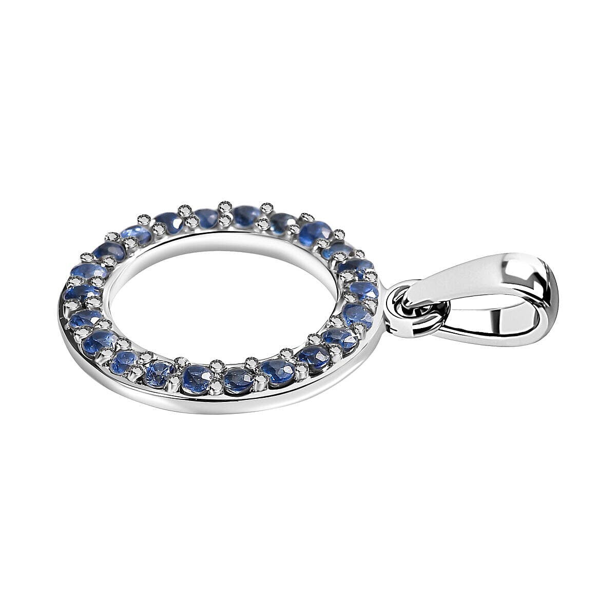 RHAPSODY 950 Platinum AAAA Ceylon Sapphire Circle Pendant