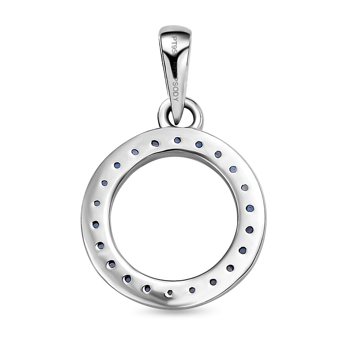 RHAPSODY 950 Platinum AAAA Ceylon Sapphire Circle Pendant