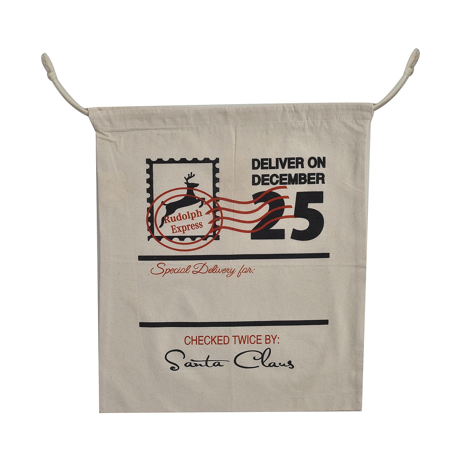 Set of 4 - Eco-Friendly 100% Cotton Reusable Drawstring Christmas Gift Bags