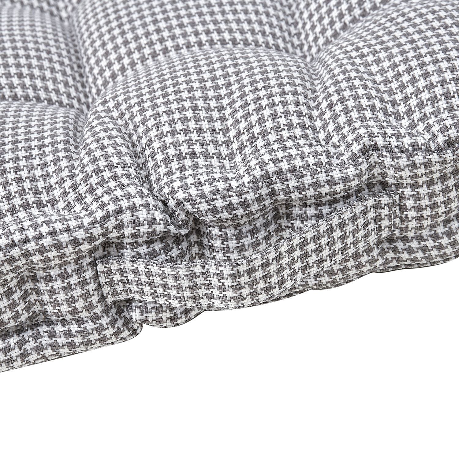 Armchair Booster Seat Cushion Checkered Patterned (Size 45 cm) - Grey